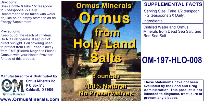 Ormus from Holy Land Salts